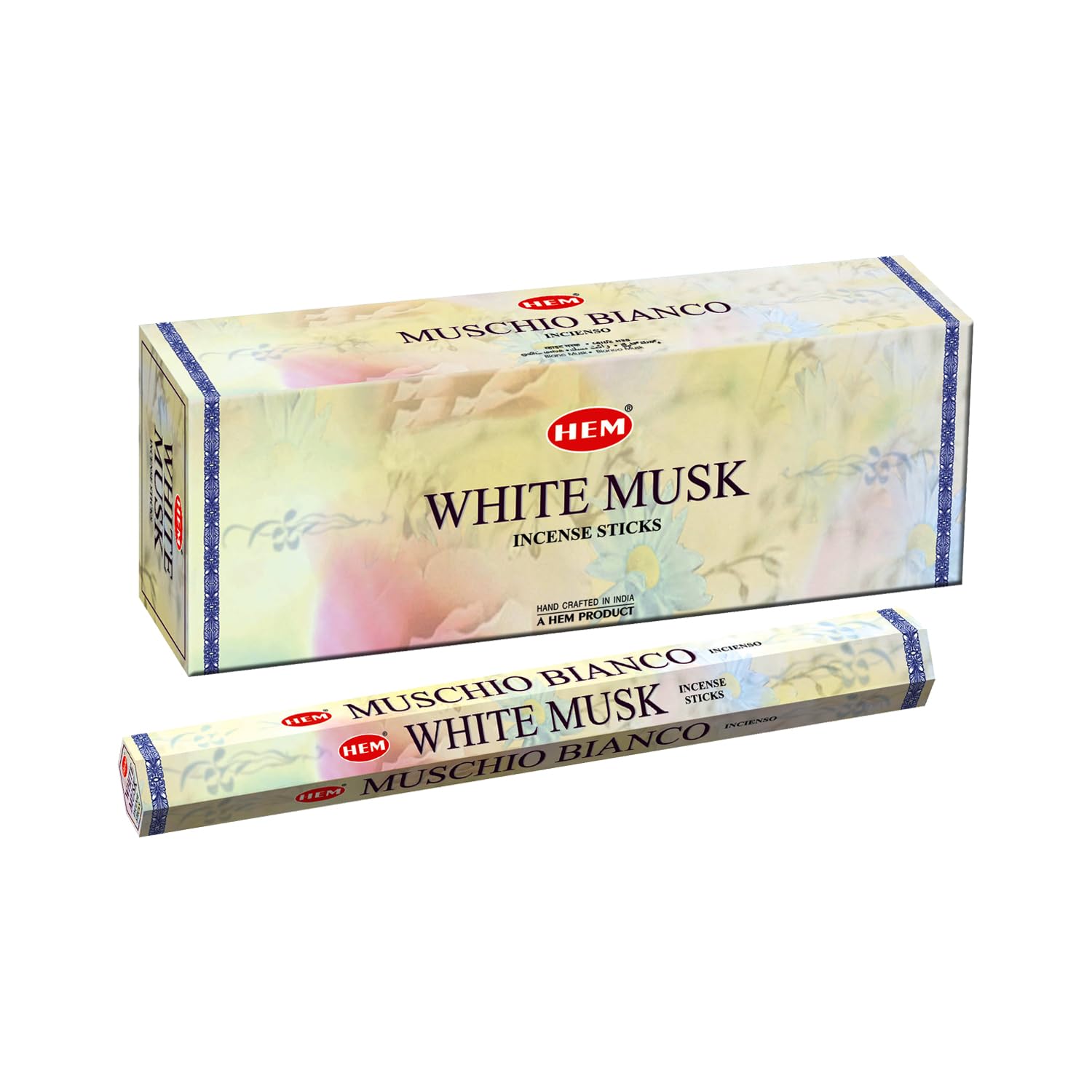 Hem White Musk Incense Sticks Six-pack (~20 Sticks Per Pack) Box
