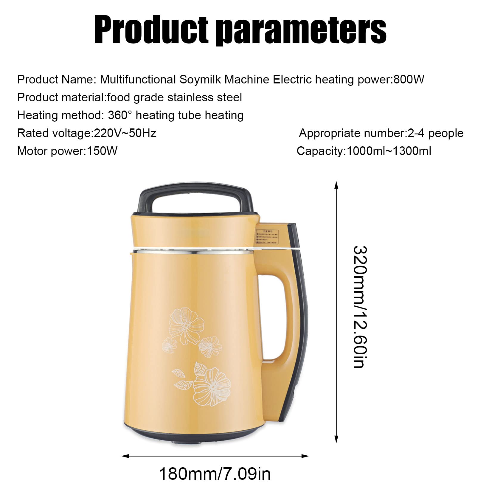 Macchina per Zuppe Intelligente e Produttore di Latte di Soia - 7 Modalità, Fodera in Acciaio Inox 304, Pannello LED - Operazioni Silenziose ed Efficienti - Perfetta per Frappè al Latte di
