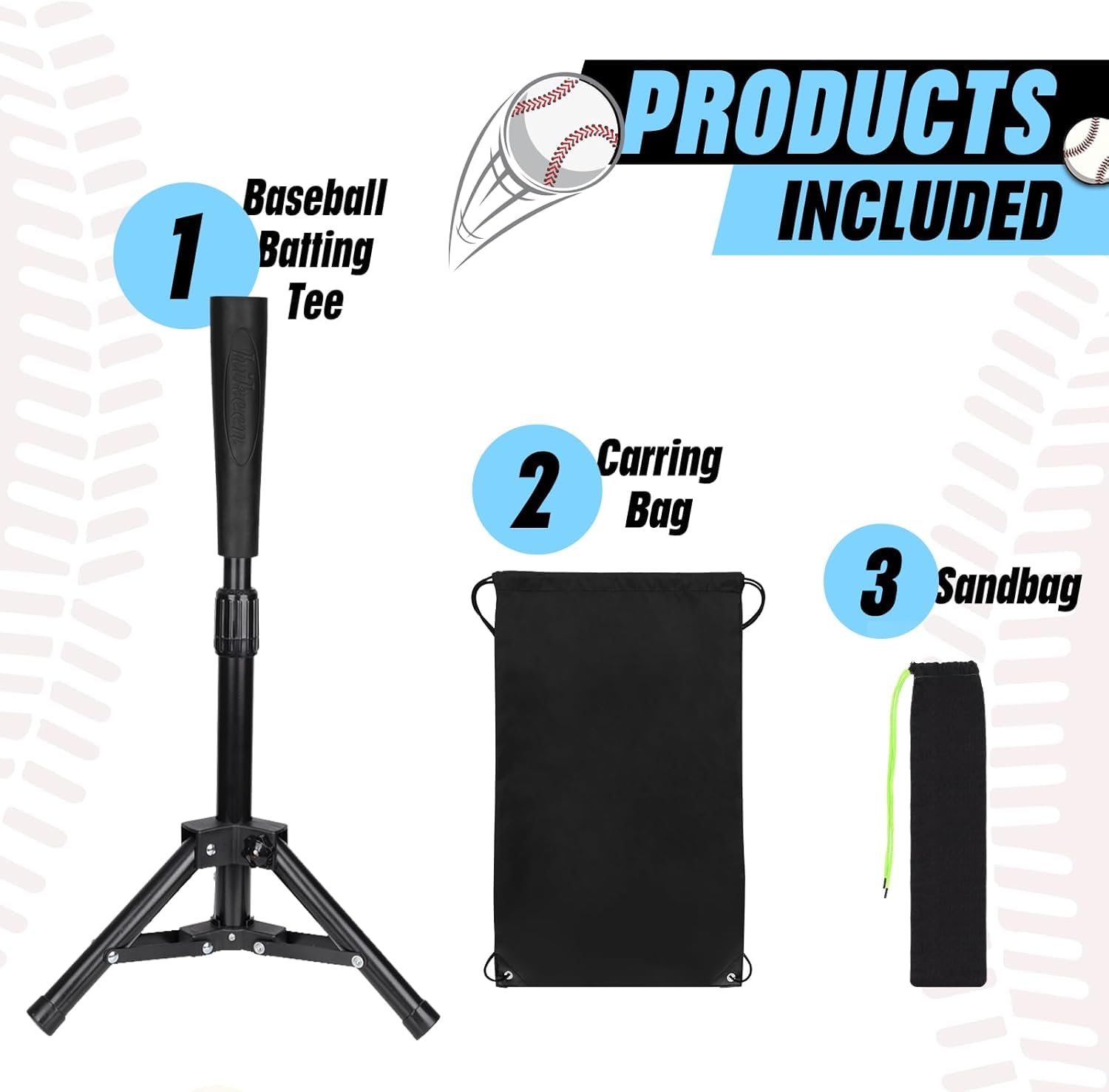 Hikeen Baseball & Softball Batting Tee Réglable en Hauteur pour Entraînement Batteur Débutant