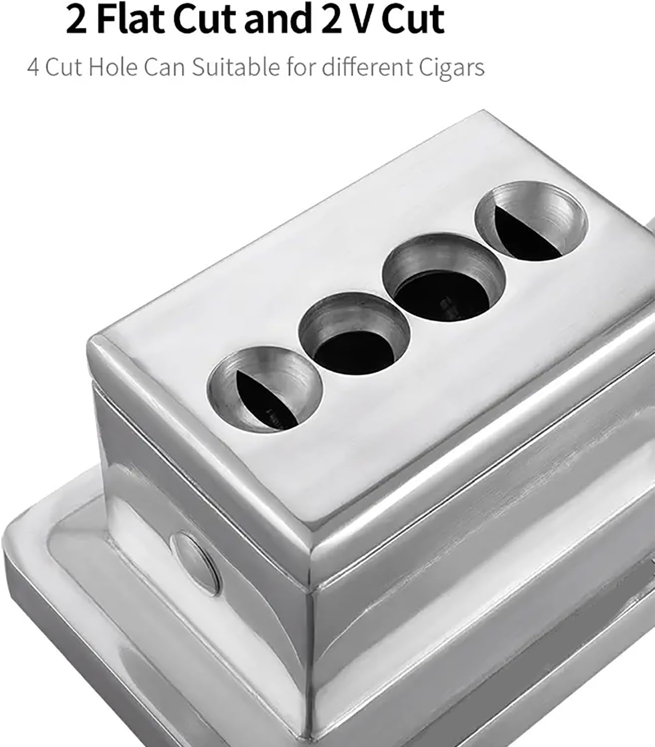 Cigar Cutter, Desktop Cigar Tool with Safety Covers, Anti-Slip Feet Design, 4 Cutting Options, Precise Cutting and Removable Bottom