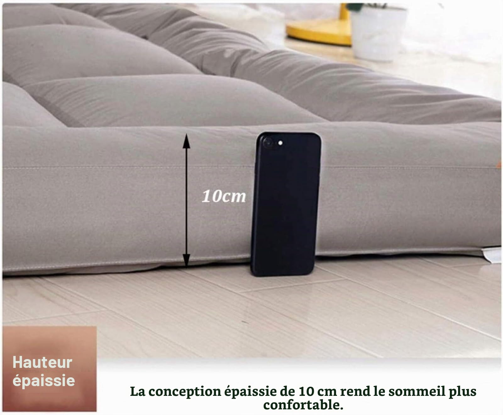 Matelas de Tatami Futon Pliable 10cm Épaissir Le Matelas de Couchage Japonais Épais Tapis de Plancher Pad， for Dortoir À La Maison(Pink,120x190cm)