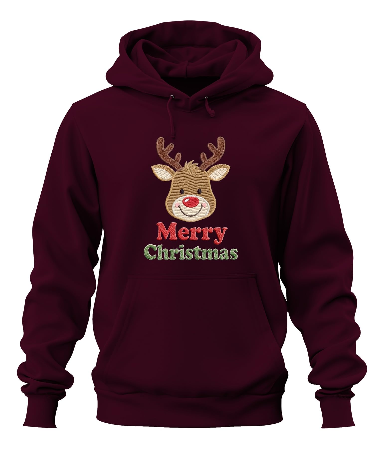 Merry Christmas renifer Boże Narodzenie haftowany dziecięca bluza z kapturem uniseks