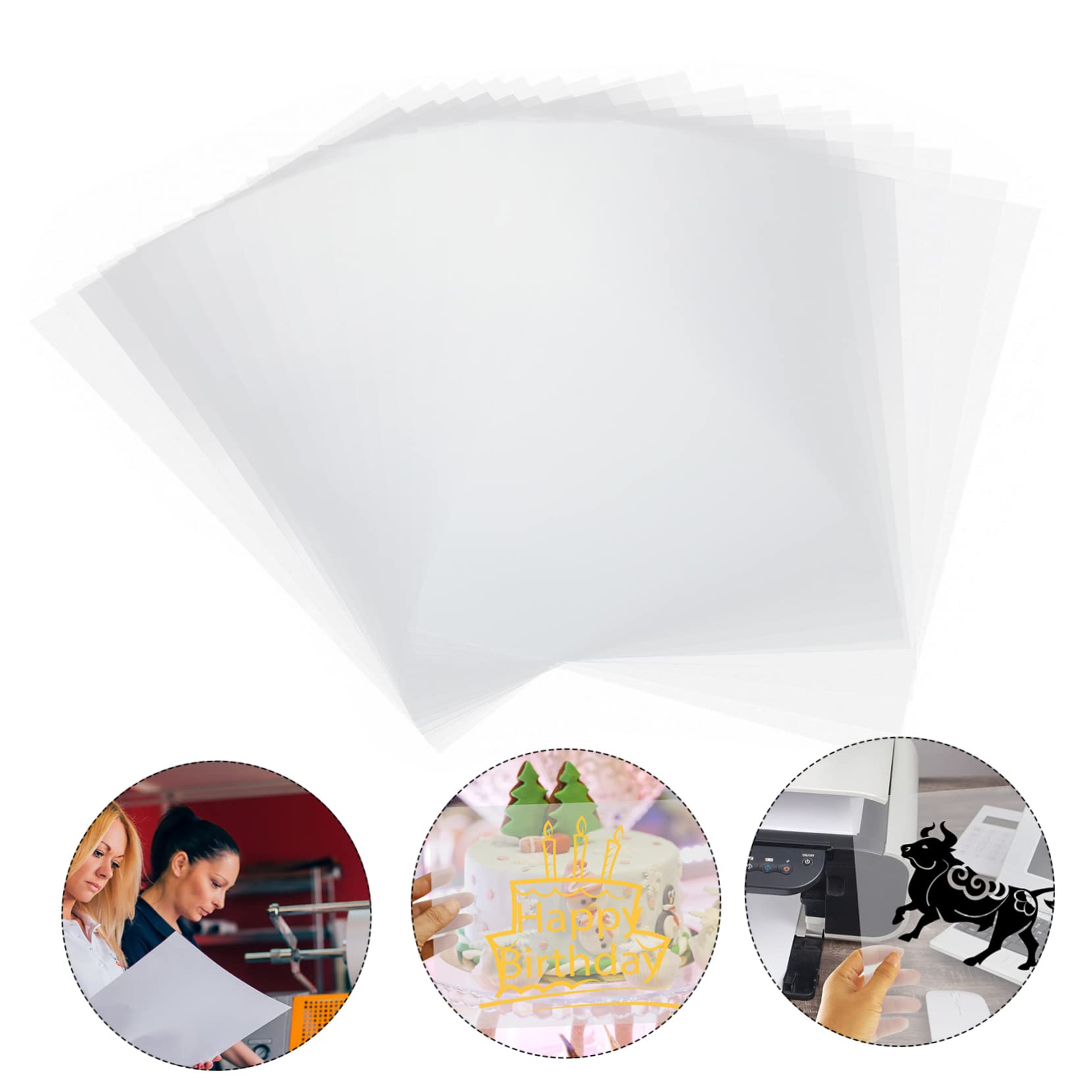 DOITOOL 20Pcs Printing Transparency Film High Performance Photographic for Use for Photo Output Plate Making and High Definition Pattern Printing