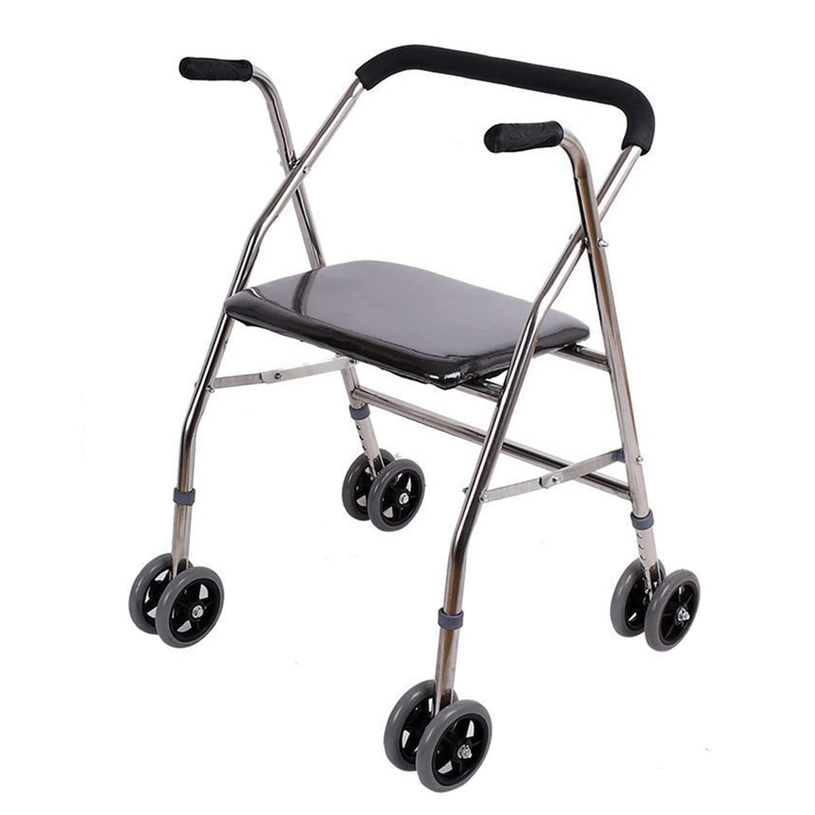 Cadre de marche pliable avec assise réglable pour adultes handicapés et seniors