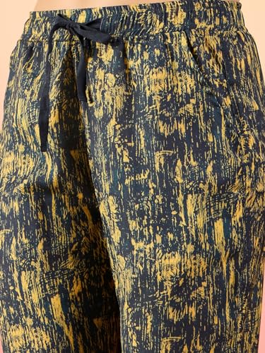 Image of Modeve Women Shirt Pant Navy Abstract Print Co-Ord Set