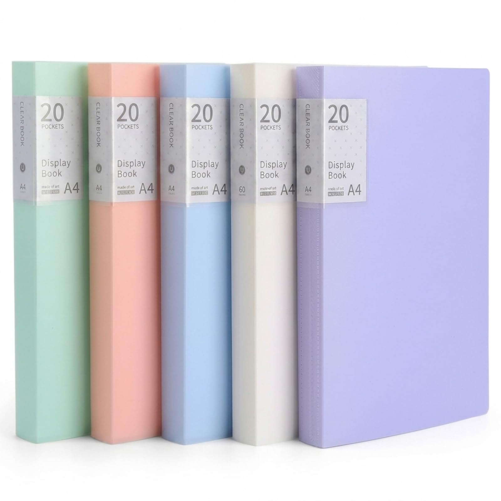 Amazon.co.jp: A4 クリアファイル ドキュメントファイル 5色セット 20