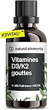 Vitamin D3 & K2 Premium Drops 50 ml, Vitamin K2 99.7% All-Trans (K2VITAL® from Kappa) + Highly Bioavailable Vitamin D, Highly Dosed Liquid, No Additives