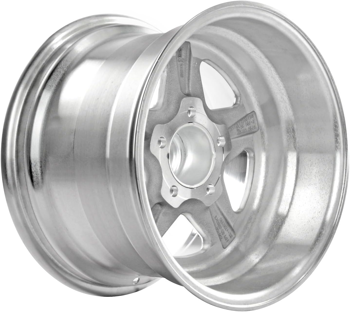 JEGS Sport Star Aluminum Wheel 15� x 10� | 5 x 5� Wheel Bolt Pattern Spacing | 0 mm Offset | 5.5� Backspacing | Polished Finish | 3.27� Center Bore | Includes Center Cap
