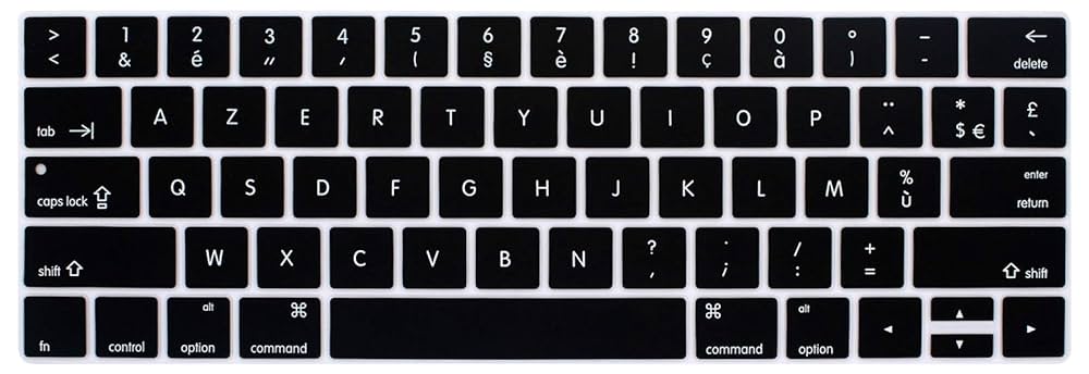 HRH Ultra Thin French Language AZERTY Silicone Keyboard Cover Skin For MacBook Air 13 Inch 2020 With Touch ID (MODLE A2179 And A2337 M1 Chip,UK/EU Layout) Keyboard Accessories Protector
