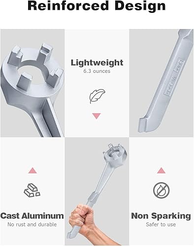 Miniatura 2 de Mellbree Llave Bung, llave de tambor de 55 galones, herramienta de abridor de tambor para abrir tambor de 10, 15, 20, 30, 50, 55 galones, se adapta