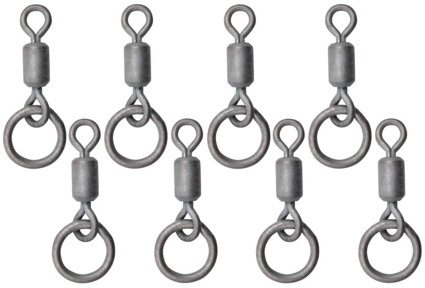 Korda PTFE Ring Swivel Size 11, 8 Pack, PTFE Coated, Low Friction, Durable, Versatile for Fishing