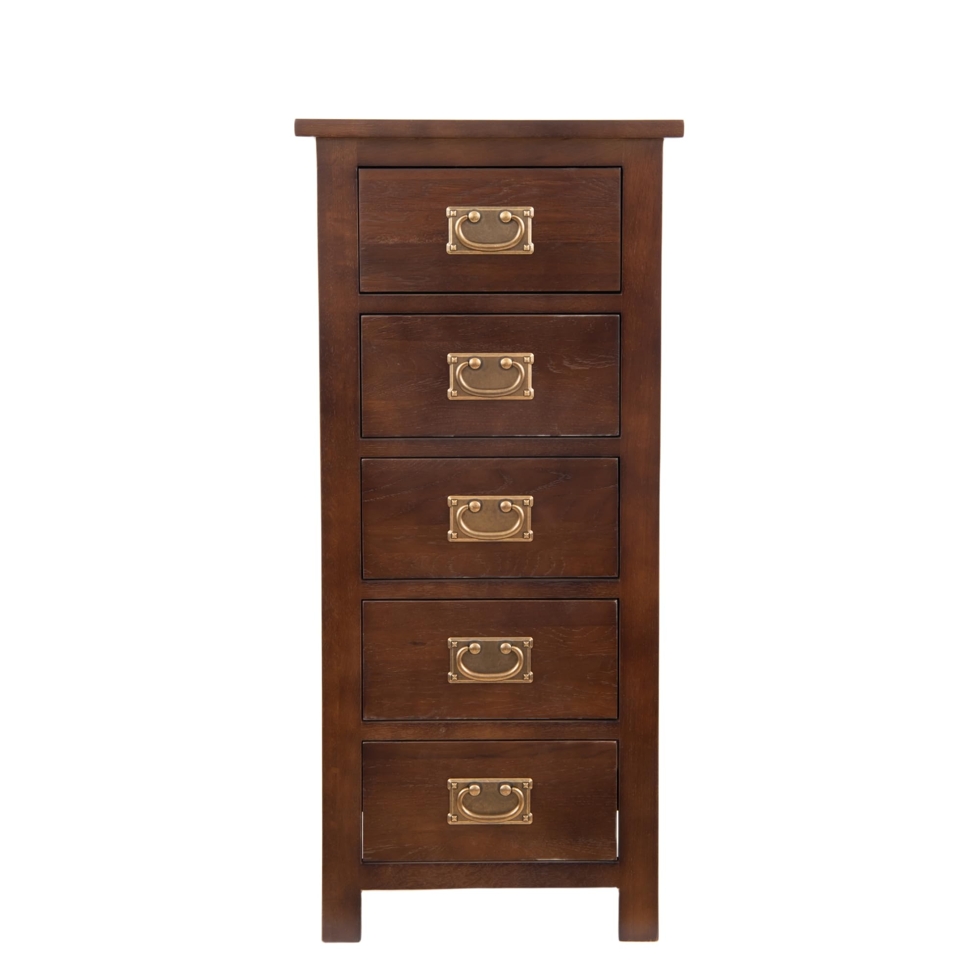 Kemtpase Oak Chest of Drawers Narrow Wood 5 Drawers Cabinet Solid Wooden Tall Bedroom Storage Unit with Metal Handles for Living Room Bedroom Hallway Fully Assembled — image 1