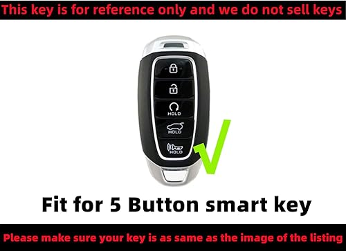 Miniatura 3 de Funda de goma de silicona para llavero compatible con Hyundai Palisade 2020-2023 Elantra 2020 2021 2022 (5 botones de arranque sin llave)