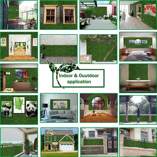 Image of ODTORY Artificial Boxwood Privacy Screen, 40X120 in(33.5 sqft) Yellow Green | UV-Anti Boxwood Panel, Faux ivy Greenery Backdrop, Balcony /Garden /Backyard Fence Covering, Indoor Outdoor Green Plant Decor