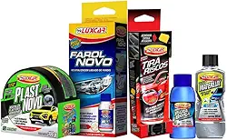 Kit Farol Novo Tira Riscos Renovador Detergente e Repelente
