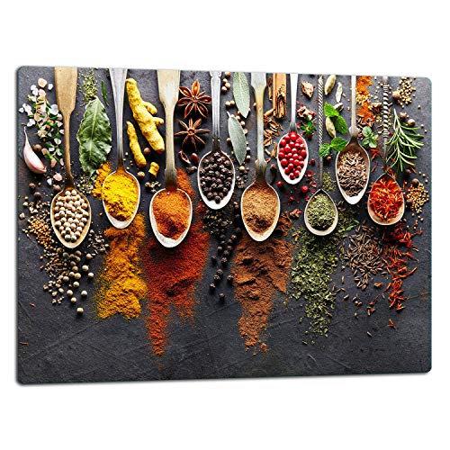 TMK – Planche à Découper en Verre Trempé 52x40cm – Plaque en Verre pour Cuisine, Durable, antidérapante, hygiénique - Cutting board Résistante aux...