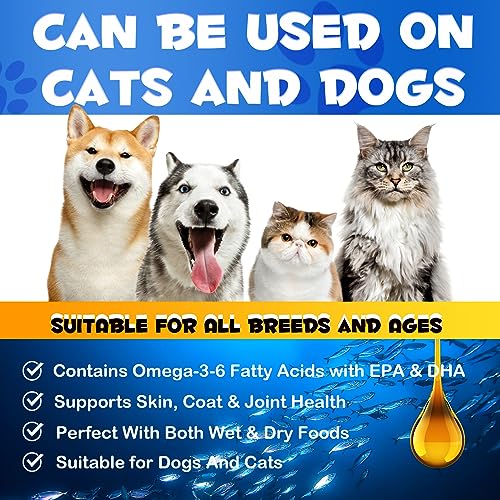 Lachsöl für Hunde & Katzen 250ml - Premium Omega-3-6 aus Alaska | Unterstützt Haut, Fell & Gelenke | Für alle Rassen & Altersstufen | Nachhaltig gefangen | Kaltgepresst | 100% Human Grade