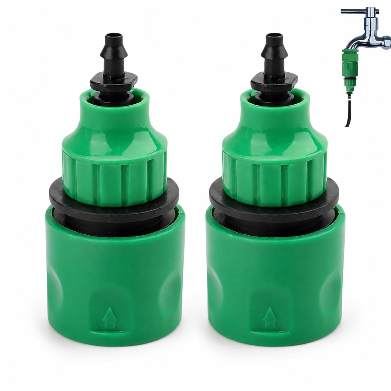 Riavom 2 Pcs Garden Water Hose Quick Connector Set, Irrigation Connectors, Adapter Kit For 8/11mm & 4/7mm Pipes For Gardening Micro Irrigation Fittings Drip Irrigation Systems And Outdoor Faucets