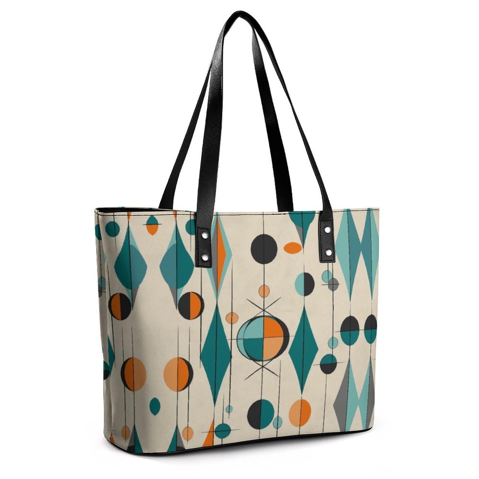 Bolso de mano geométrico de mediados de siglo para mujer, bolso cruzado mediano para mujer