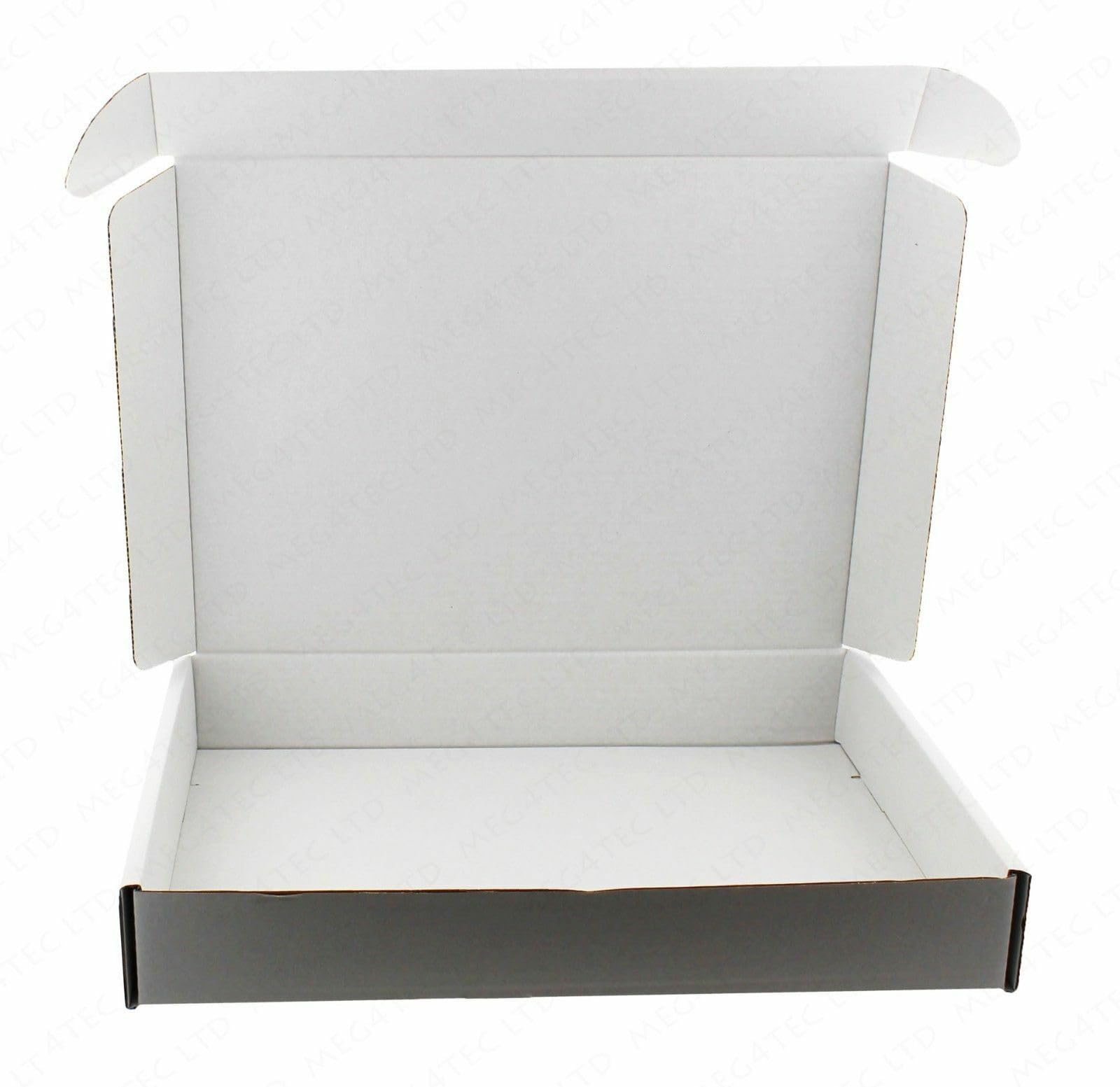 MEG4TEC 25 Pack White Corrugated Cardboard Shipping Boxes, Postal Mailing Storage Gift Packet Small Parcel, Post Box Cartons (15.5" x 12" x 2.5" (39cm x 30cm x 6.5cm))