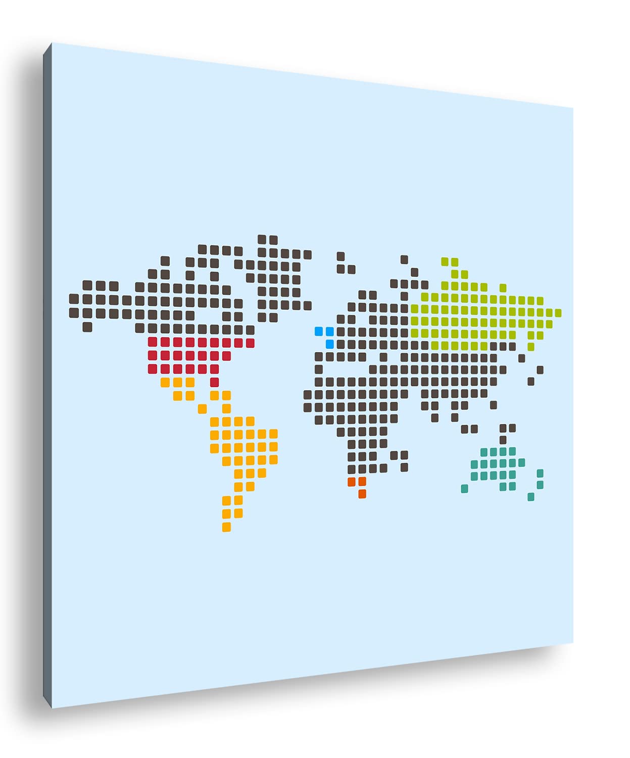 Carte du monde en points - Format : 40 x 40 cm - Impression numérique de qualité supérieure - Pas d'affiche ou d'affiche.