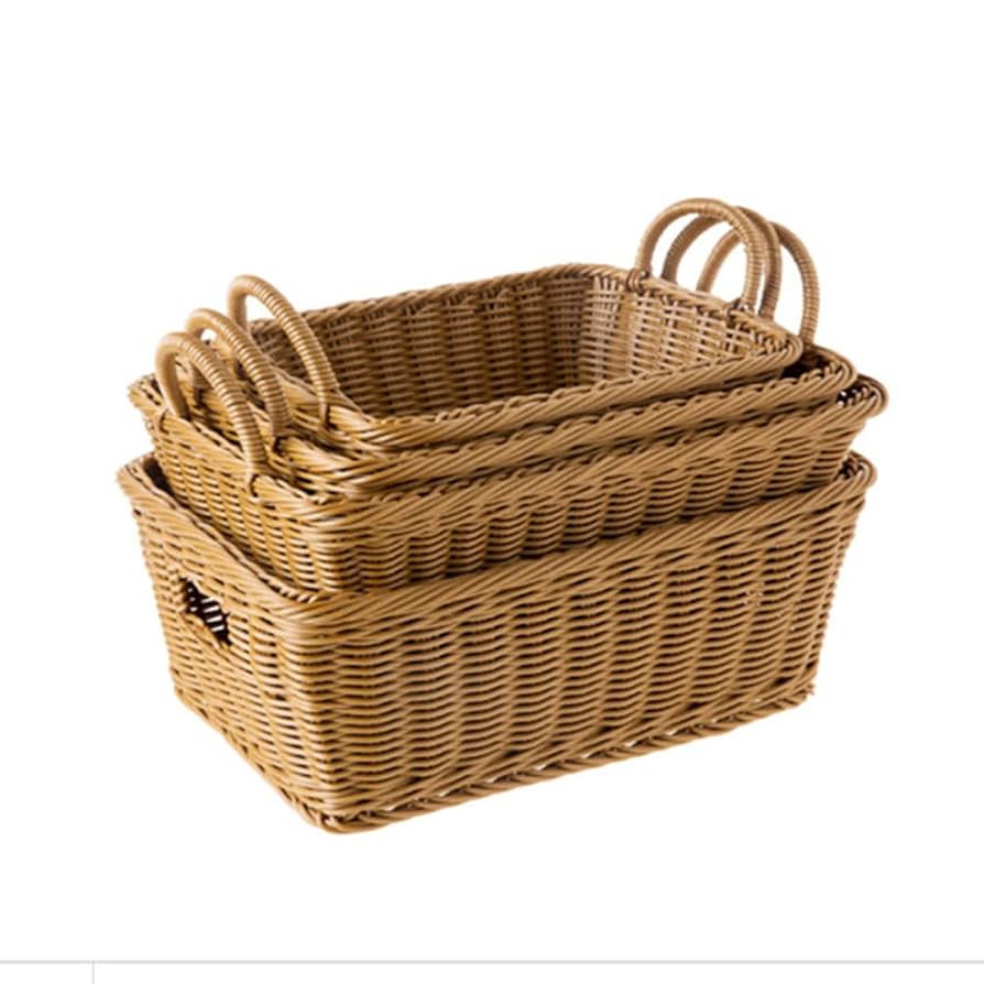 手編み バスケット Amazon.co.jp: 収納かご 浅型 収納バスケット 編み込み 籐収納