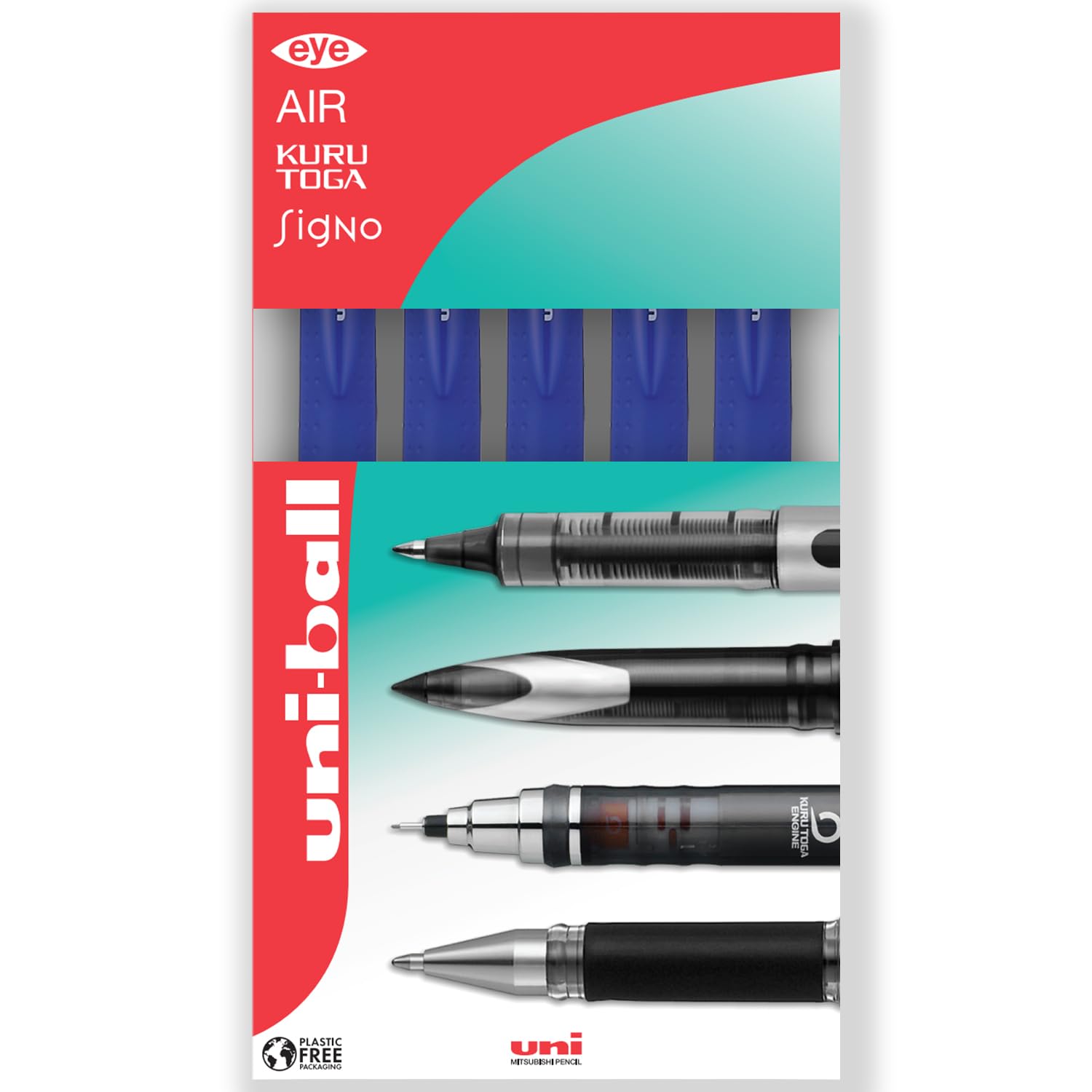 uni-ball UM-151 Signo Gel Grip Rollerball Pen - 0.7mm - In Envelope Gift Packaging (Pack of 5, Blue) - Image 2