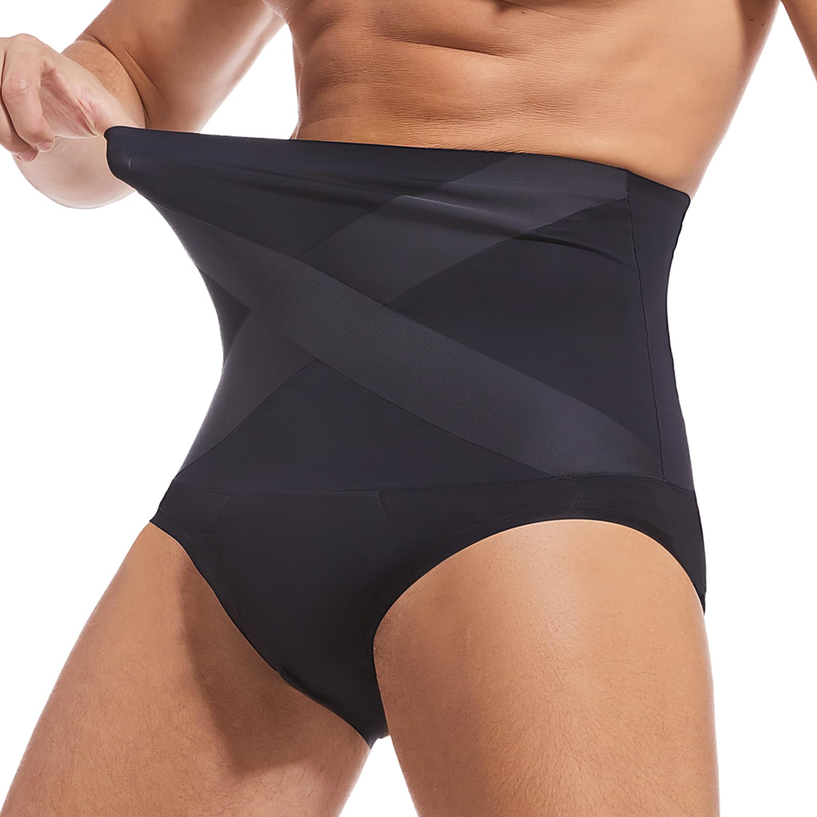 TELEWEE Men's Shapewear Tummy Control Shorts Compression Underwear, Slimming Body Shaper, Mens Shaping Brief