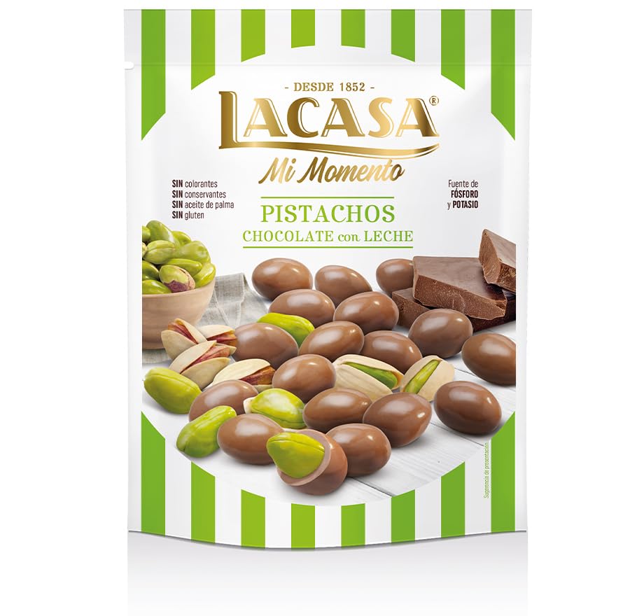 Lacasa Mi Momento Pistazien mit Milchschokolade, Ganze Nüsse, 9er Pack, 100 g