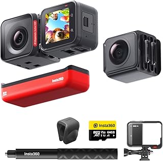 Insta360 ONE RS Twin Edition Get-Set Kit - Waterproof 4K 60fps Action Camera & 5.7K 360 Camera with Interchangeable Lenses, Stabilization, 48MP Photo, Active HDR, AI Editing