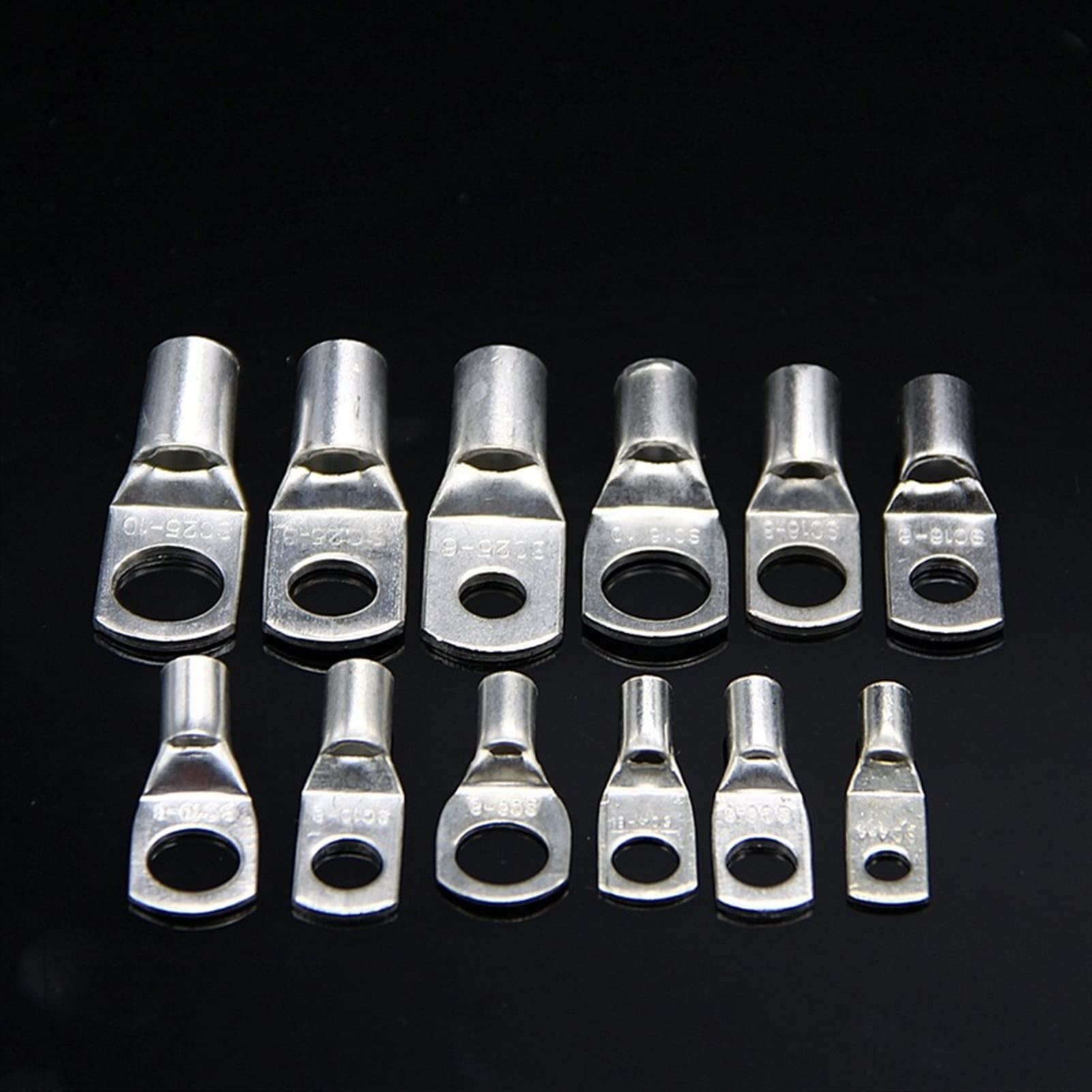 Ringkabelschuhe 240CPS Sortiment Auto Auto Kupfer Ring Terminal Draht Crimp Stecker Blank Kabel Batterie Terminals Gelötet Anschlüsse Kit(140pcs)