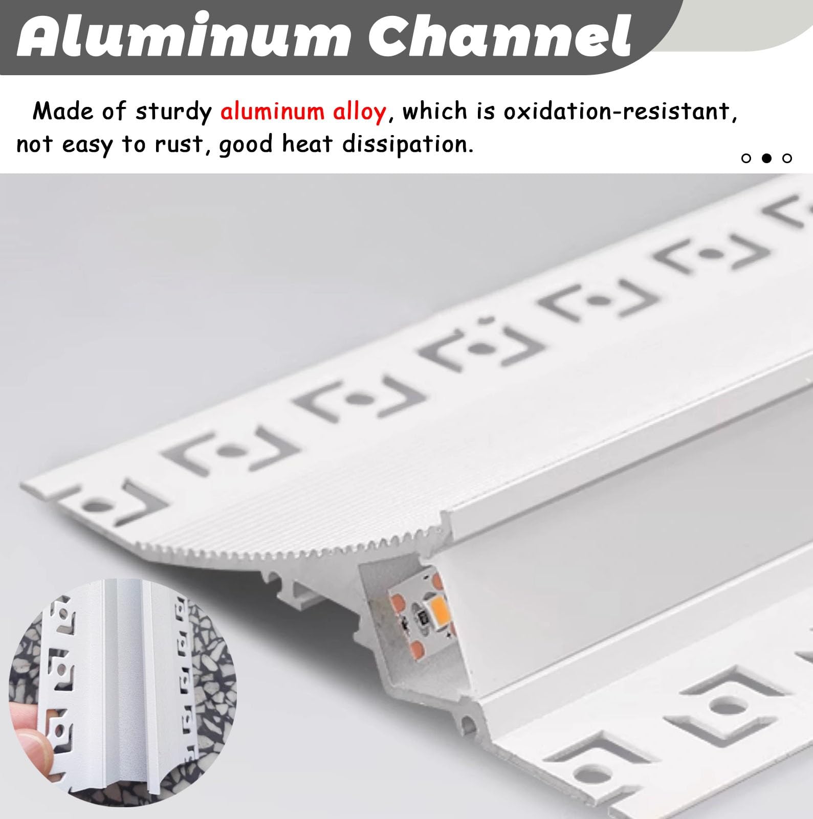 Profil aluminiowy do taśm LED, Kanał LED do oświetlenia wnękowego Listwa koronowa Podkładka ścienna Dyfuzor światła Listwa wykończeniowa szyny 1-30 m(5 m(16.4ft))