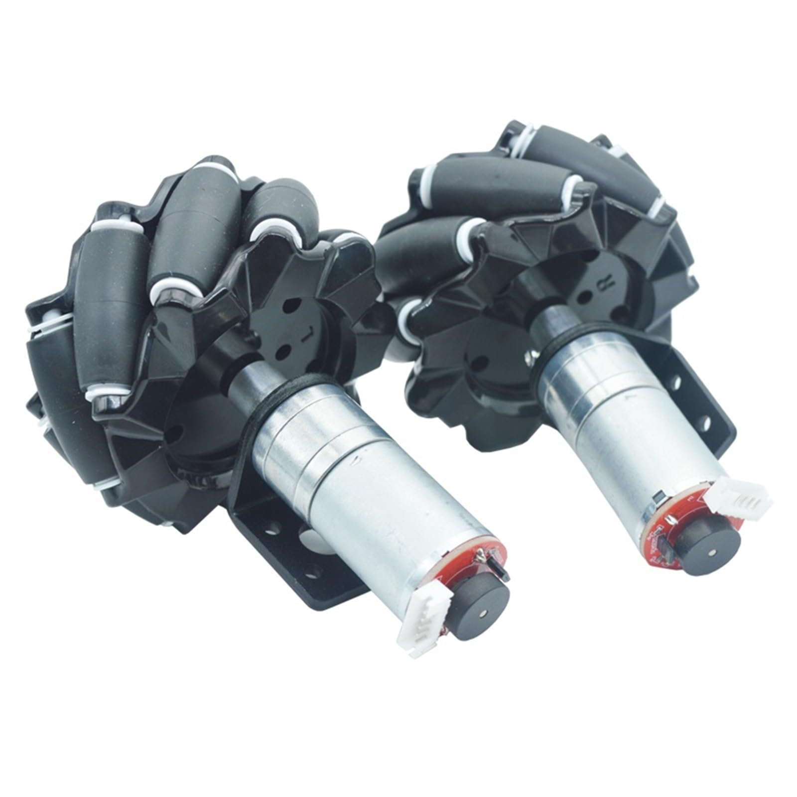 DC 6V 12V 24V JGA25-370 DC-Encoder Getriebemotor Universalrad Omni-Rad McNamee-Rad vorwärts und rückwärts kleine Größe(2PCS(1L 1R),1360RPM,24V)