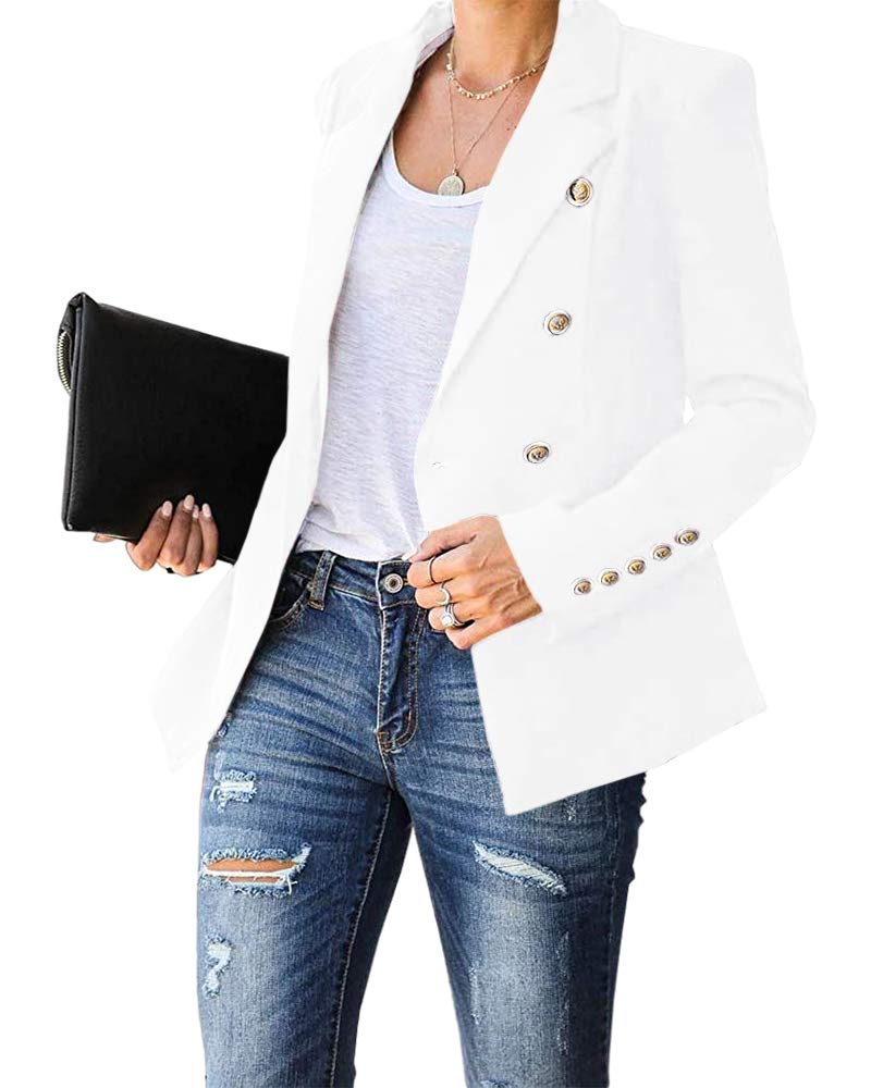 Womens Office Blazers Lapel Button Cardigans Jacket Work Suit