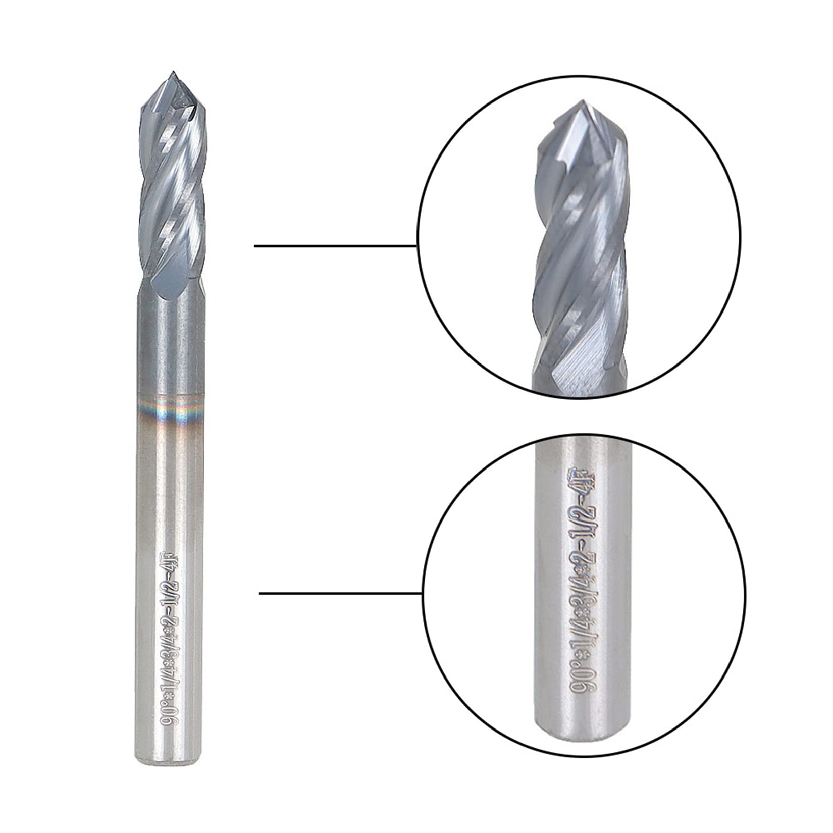 3 Flute End Mill Aluminum 1/4 Inch Carbide End Mill | 3-Flute DLC ...
