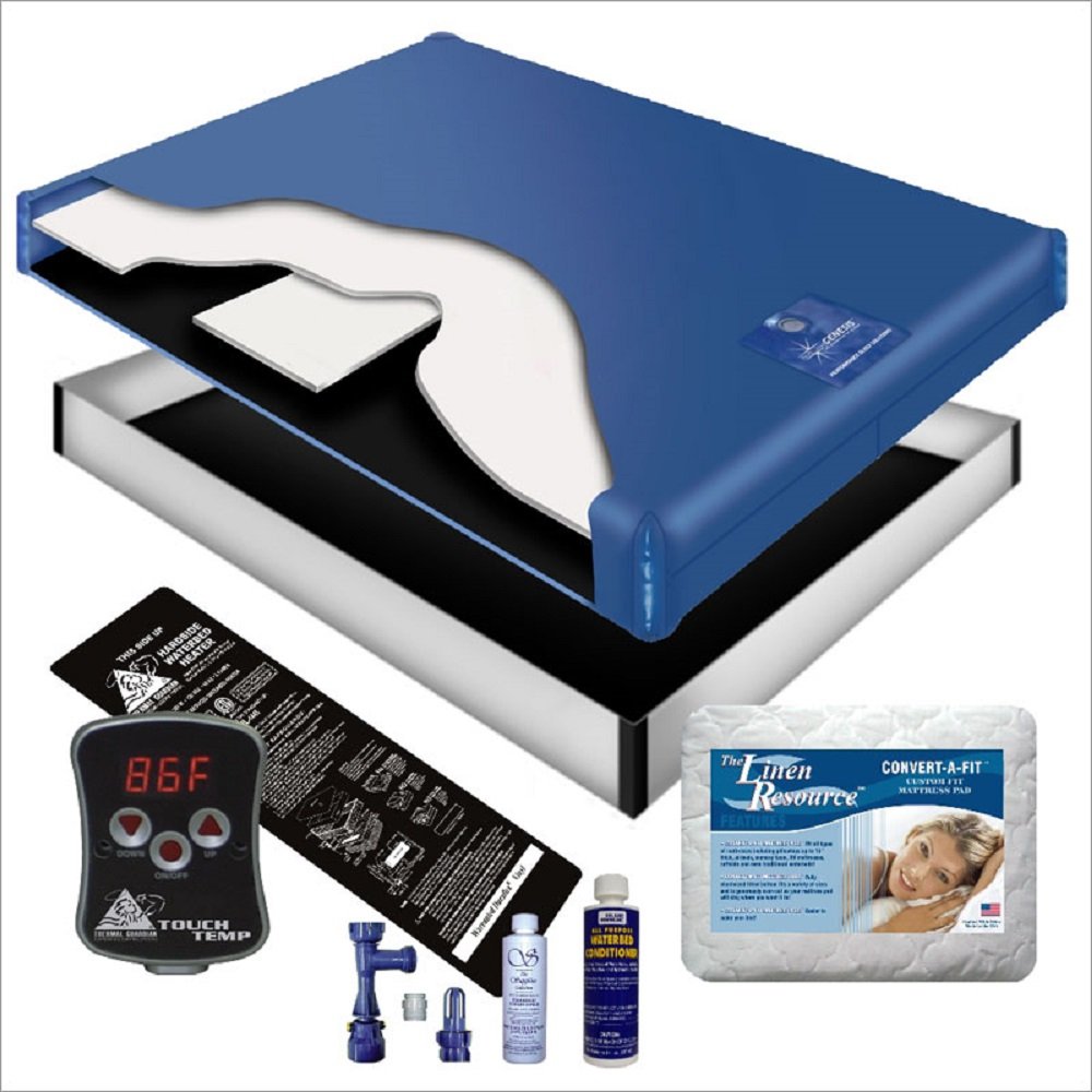 60% WAVELESS WATERBED Mattress/Liner/Digital Heater/PAD/Fill Drain/Conditioner KIT (Queen 60x84 1G4P2)