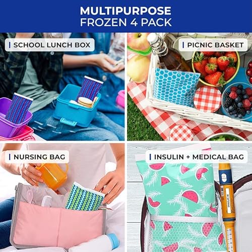 Thrive Ice Packs For Lunch Bags - Reusable Ice Packs For Cooler And Lunch Box - Long Lasting, Lightweight, Soft Gel Ice Packs For Camping, Beach Bags, Picnics, Injuries - Pack Of 4 #TOP1