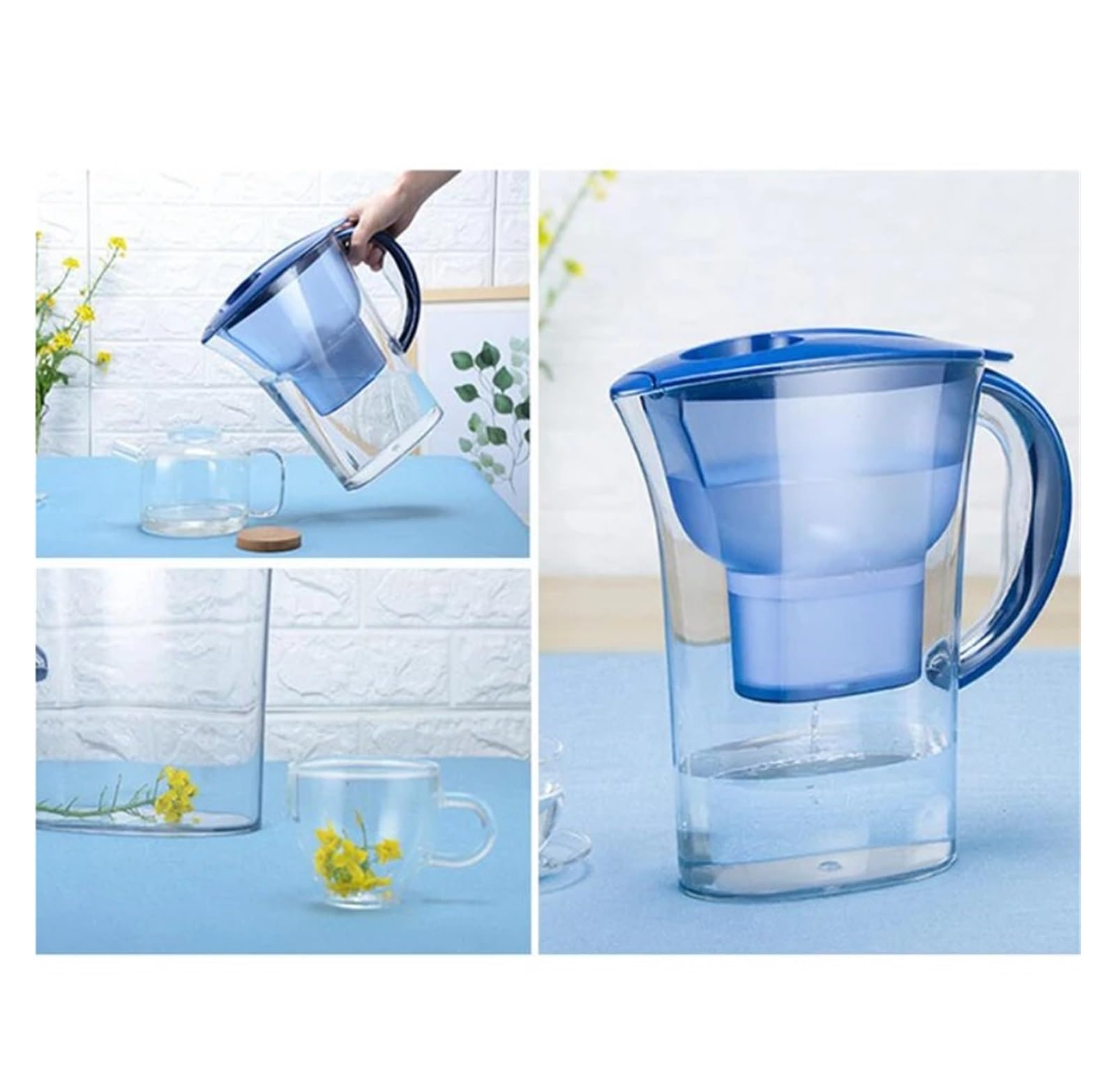 Serbatoio filtro acqua potabile Depuratore d'acqua Capacità 2,5 litri Filtro dell'acqua Filtro a quattro strati Brocca d'acqua Depuratore Ufficio Domestico Tipo universale
