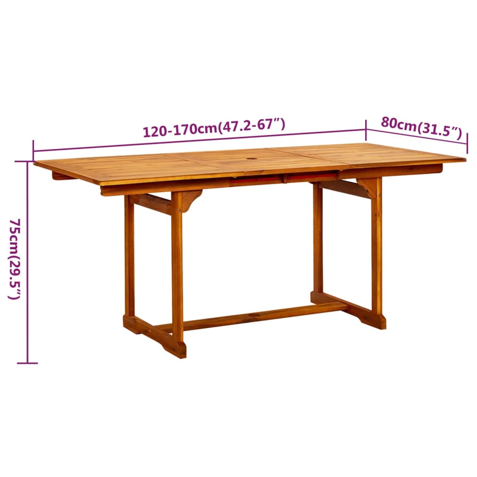 IKAYAA Conjunto de Jardín de Madera de Acacia Comedor de Exterior Incluye 1 Mesa y 4 Sillas Plegable y Respaldo Ajustable en 5 Niveles para Terraza Patio #4