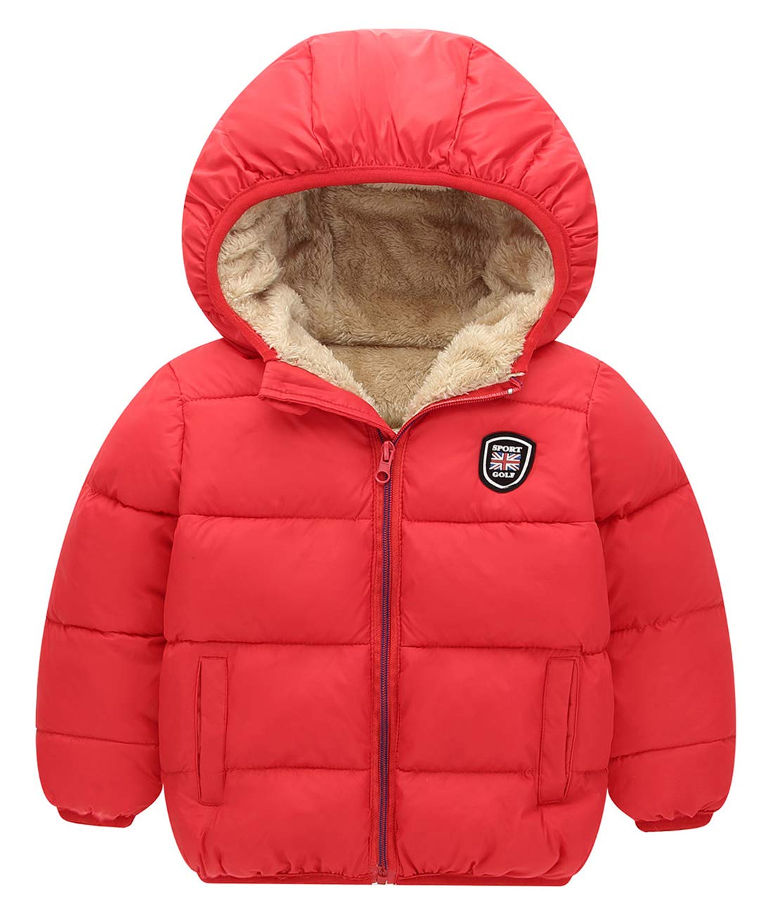 Happy Cherry Toddler Down Jacket Removable Hooded Windproof Snow Winter Coat Outwear