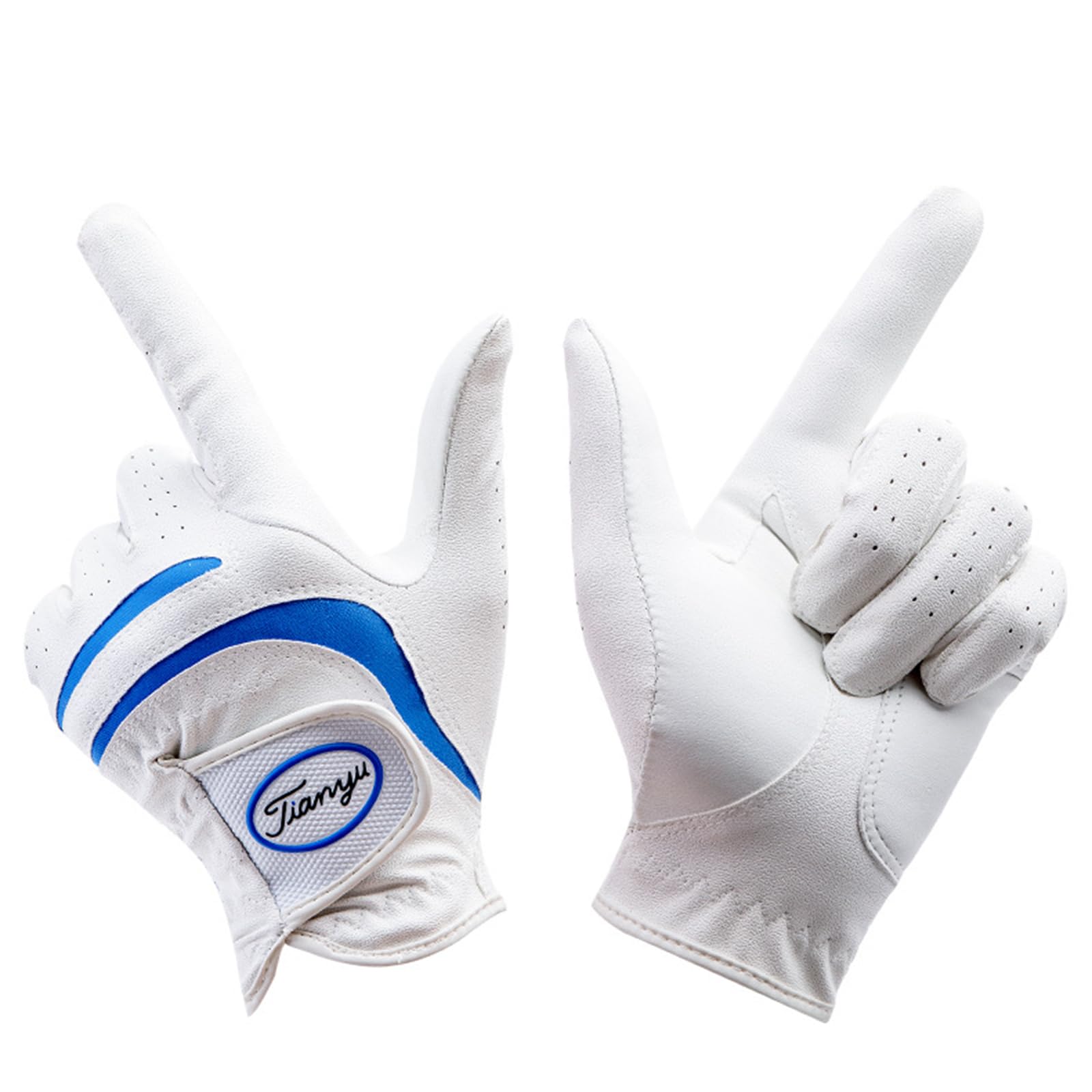 Pack 1 Pièces Gants de Golf en Peau d'agneau pour Hommes Main Gauche avec Granules Antidérapants Doux Respirant Résistant à l'usure Gant de Golf pour Hommes,Blue,26(Length20cm)