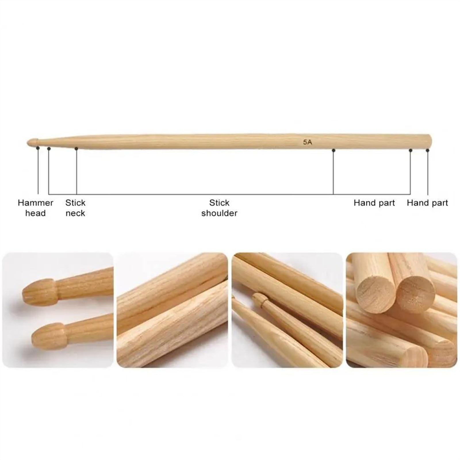 Langlebige, Rutschfeste 5A-Drumsticks. Tropfenförmige Drumsticks Für Professionelle Schlagzeuger Trommelstöcke für Anfänger