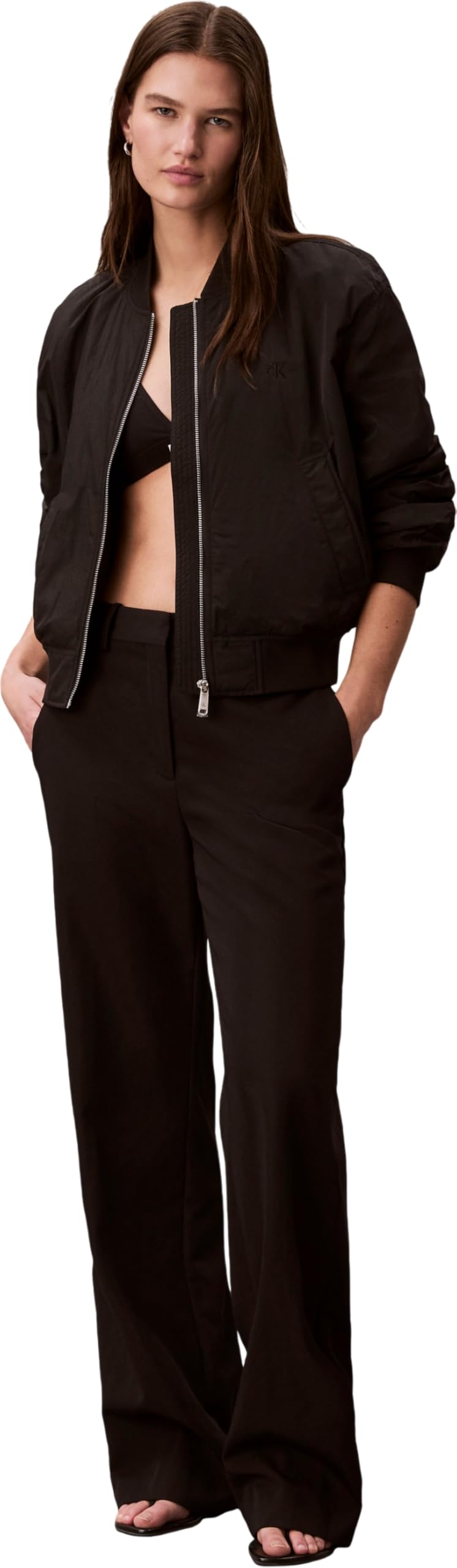Calvin Klein Essential Nylon Bomber Jacket Lv047f505g Chaquetas Mujer