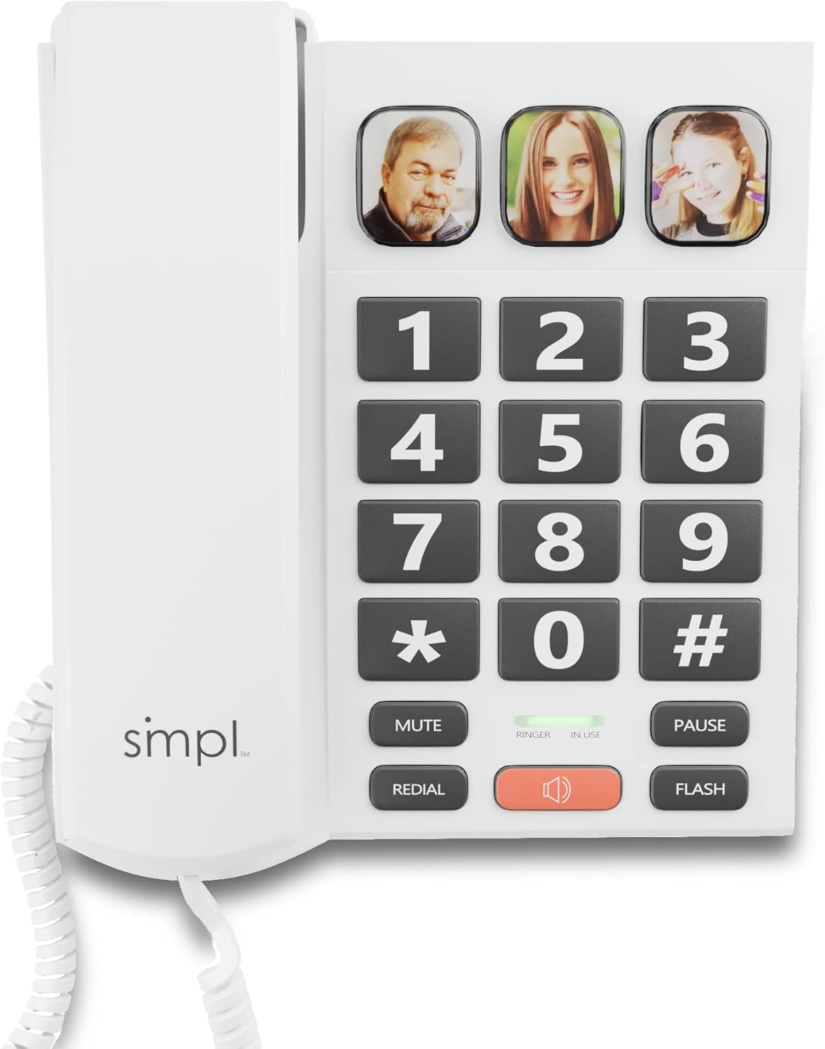 SMPL HandsFree Dial Photo Memory Corded Phone, Dialing