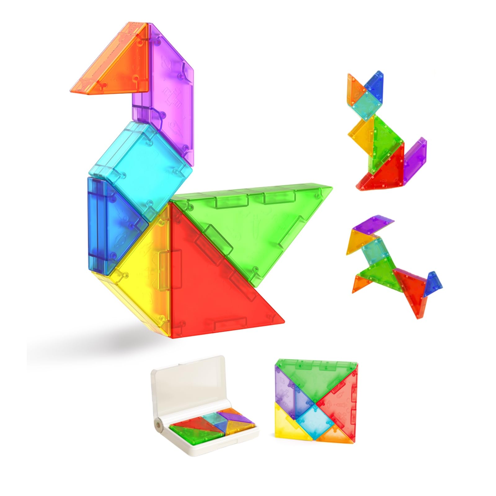 Magnetic Tangram Puzzle 7pc with Storage Case Montessori Toy Ages 3+
