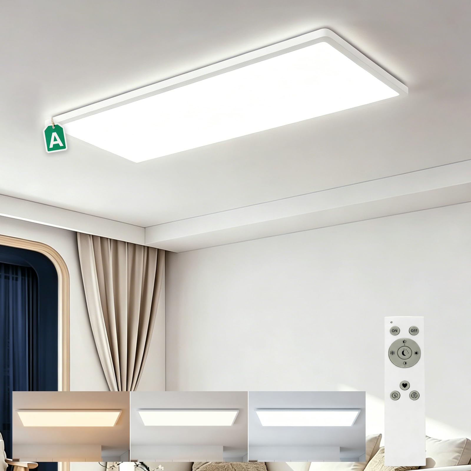 Bowfar LED Deckenleuchte Effizienzklasse A, 12W 2600LM Deckenlampe Dimmbar mit Fernbedienung, 3000K-6500K, IP54 Wasserfest Ultra Dünn Schlafzimmer Lampe für Wohnzimmer Balkon Bad Flur Keller Ø30CM