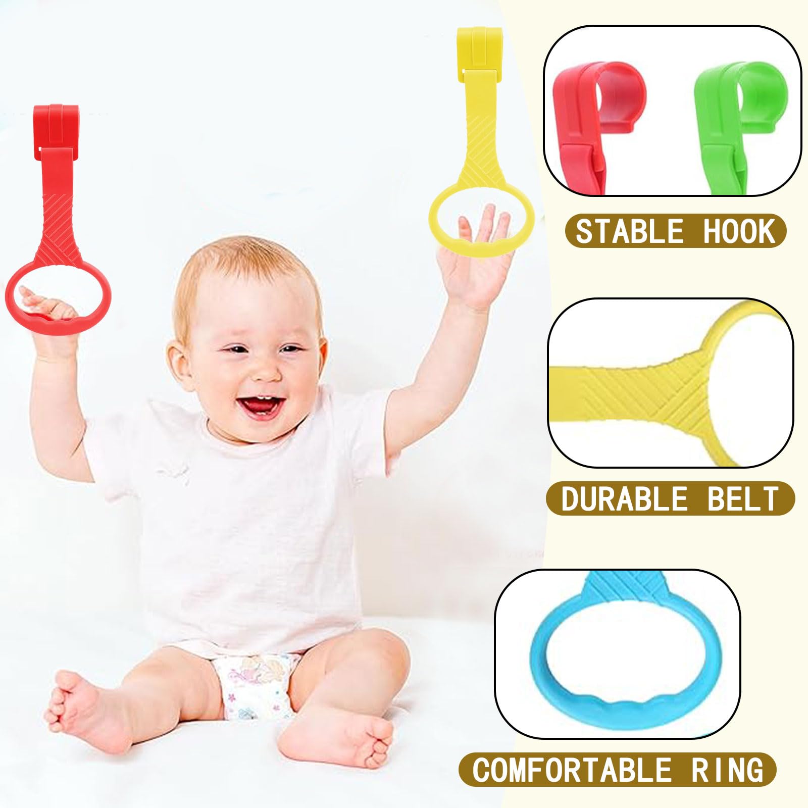 Anneau Parc Bebe, 4 Pièces Anneaux pour Lit Bébé et Parc, Anneau de Lit Bébé, Anneaux pour l'entraînement de l'équilibre, Idéaux pour Aider Le Bébé à Se Lever du Berceau