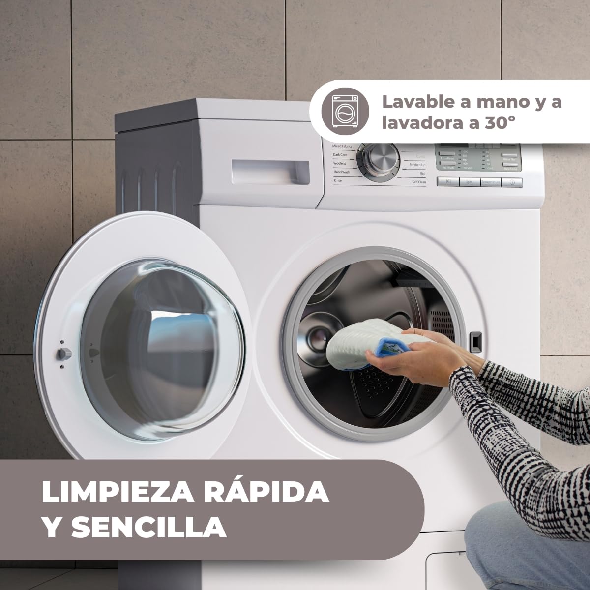 Mobiclinic, Almohadilla eléctrica, Térmica dorsal, 6 niveles de calor, Muy bajo consumo, 100w, Apagado automático, Para espalda, Lumbares y cervicales, Lavable, Esterilla, 40x30