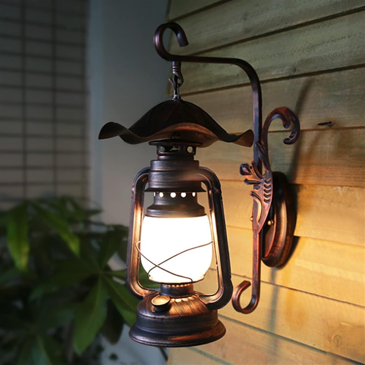 European l Light American Aisle Gooseneck l Lamp Antique Lantern Old Fashioned Kerosene Patio Corridor Retro Decoration l Light Brown E27 Bar Cafe Resort Rural Beautiful Village l Sconce,
