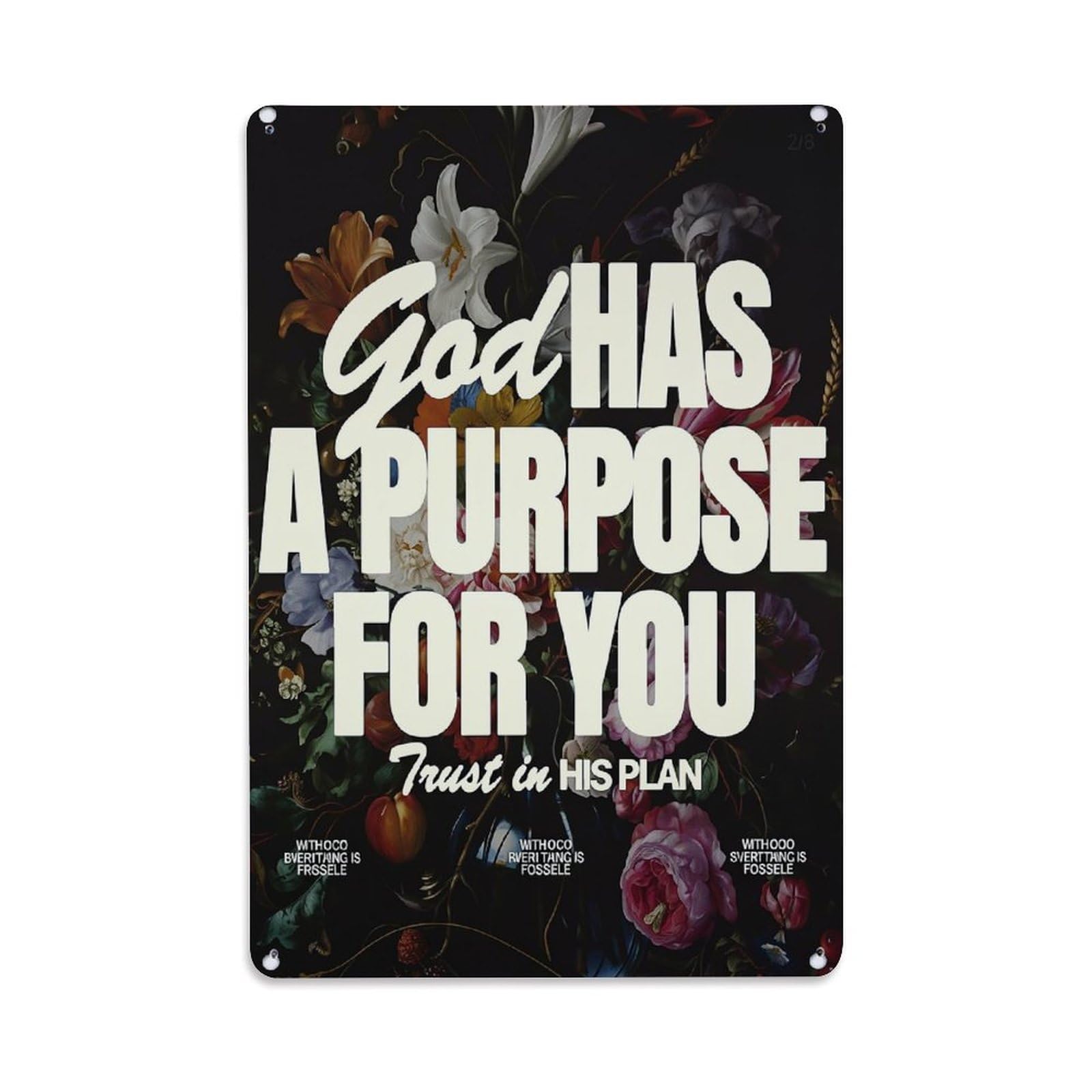 Jdfenggu Vintage God Has A Purpose Retro Metal Tin Sign, Metal Poster For Bar, Home, Man Cave, Kitchen, Laundry Room Art Decor 8X12 Inch
